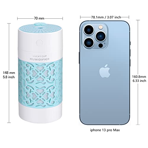 Portable Humidifiers Car Humidifier Cool Mist Humidifying For Kids Rooms Travel Office Bedroom With High And Low Mist Settings 7 Colors Night Light Auto Shut-Off 250Ml #TOP4