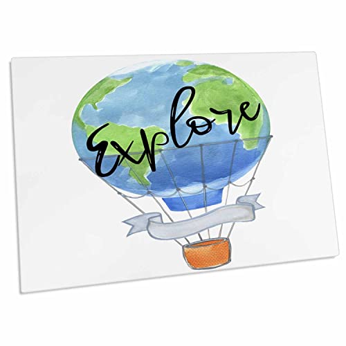 Alfombrilla para escritorio con diseño globo aerostático acuarela