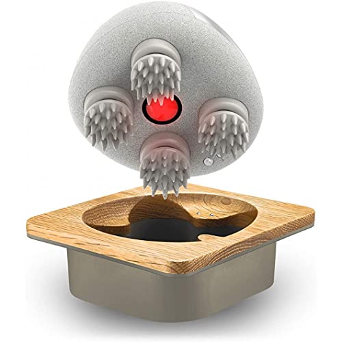 Breo Scalp Mini Pro Massaggiatore Cuoio Capelluto Elettrico | Vincitore iF Design Award 2019, massaggiatore per cuoio capelluto IPX7 con base di ricarica in bambù, senza fili e compatto