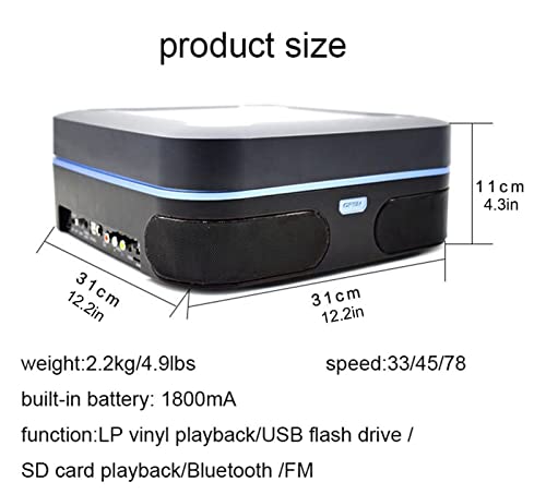 Tourne-Disque Vinyle Bluetooth 3 Vitesses avec Platine Vinyle numérique Vintage USB pour disques Vinyle 2 Haut-parleurs… - Les Beatles, Paul McCartney, John Lennon, RIngo Starr, George Harrison Tourne-Disque Vinyle Bluetooth 3 Vitesses avec Platine Vinyle numérique Vintage USB pour disques Vinyle 2 Haut-parleurs… – Image 5