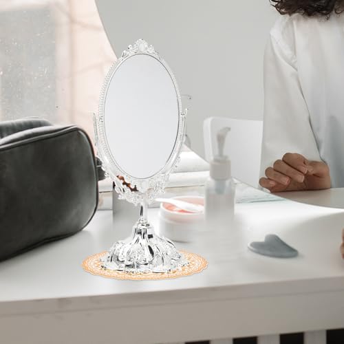 Miroir de maquillage pratique double face pour éliminer les reflets déformés - 5
