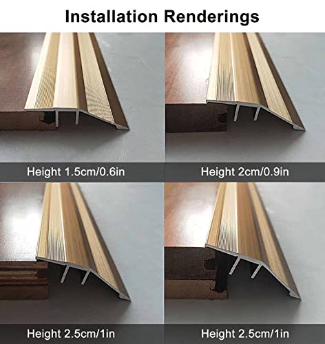 Barre de seuil et bande de transition de 4,3 cm pour protéger le sol en vinyle