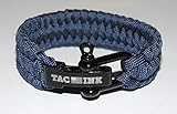 TAC INK Paracord Survival Bracelet with Black D Shackle, adjustable for wrist sizes 6