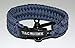 TAC INK Paracord Survival Bracelet with Black D Shackle, adjustable for wrist sizes 6"- 7.75" (Navy Blue)