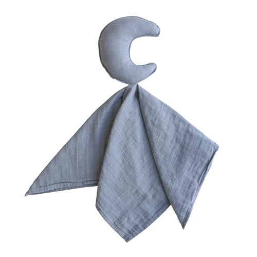 Image of mushie Moon Security Blanket | Baby Lovey | 100% Organic Muslin Cotton (Tradewinds)