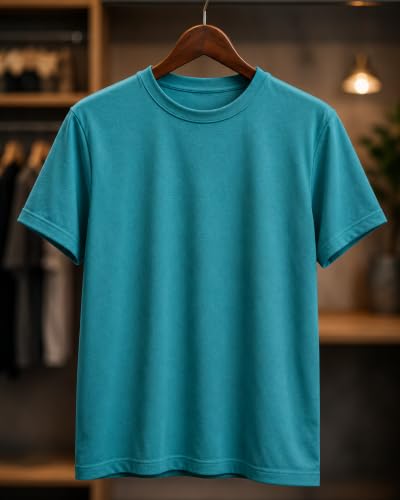 Image of INKKR Men's Solid Round Neck Half Sleeve Classic Cotton Bio-wash T-Shirt | Crew Neck Cotton Tshirt for Men