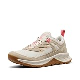 KEEN Women's Hightrail Vent Low Height Durable Lightweight Breathable Leather Hiking Shoes, Safari/Pink Lemonade, 9