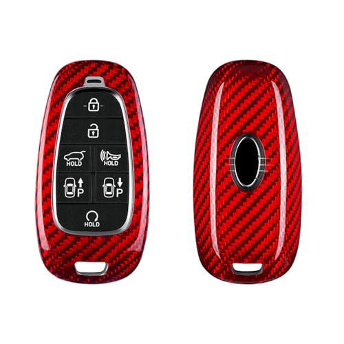 Coque de clé Hyundai en carbone véritable contre rayures et chocs
