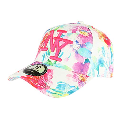 Casquette NY Blanche à fleurs roses pour vos sorties d'été et festivals branchés