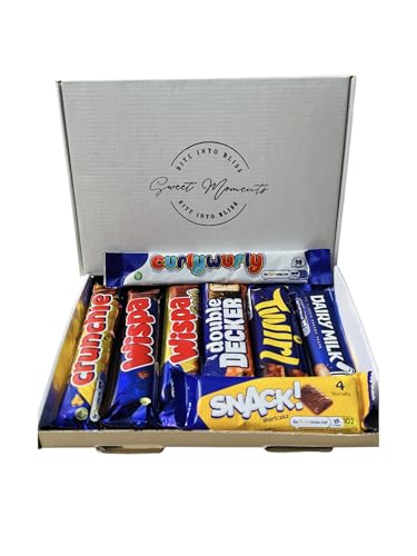 Chocolate Gift Box – Assorted 8 Bar Selection - Crunchie, Wispa, Twirl, Curly Wurly & More | British Chocolate Hamper | Gift for Birthdays, Thank You, Valentine’s Day