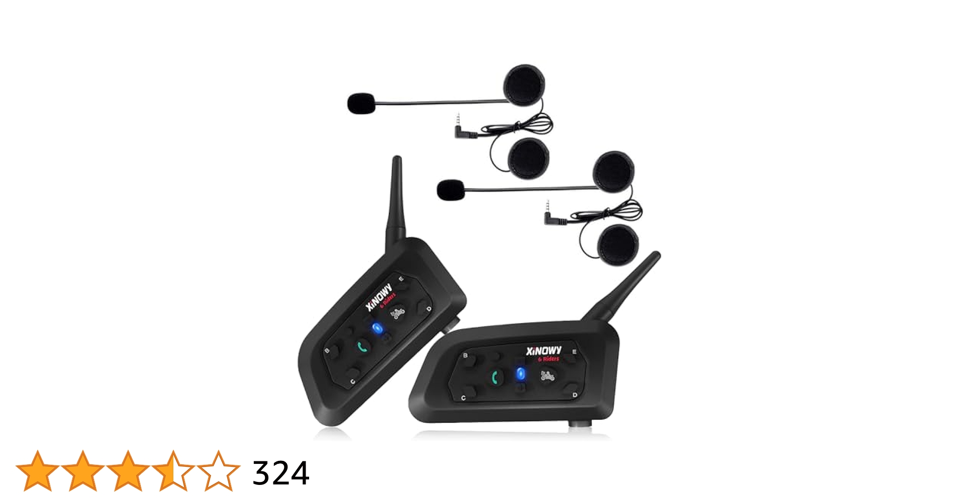 バイクインカム新品未使用2台セット XINOWY モーターサイクルインターホン バイク インカム 2台セット インターコム 音楽 ワイヤレス v6