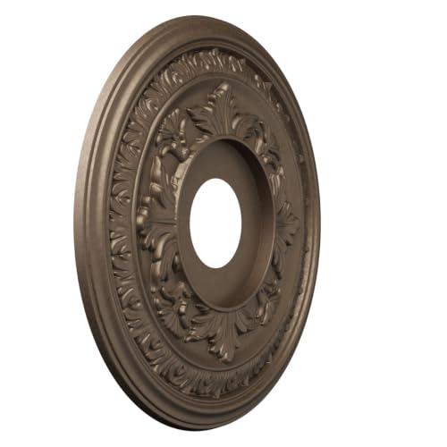 Image of 16 inchOD x 3 1 /2 inchID x 1 inchP Baltimore Thermoformed PVC Ceiling Medallion (Fits Canopies up to 6 1 /2 inch), UltraCover Satin London Grey