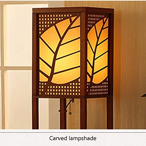 Lámpara de madera vertical con estante simple para dormitorio y oficina 3