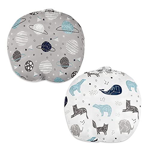 Image of BROLEX Stretchy Newborn Lounger Cover 2 Pack Sung Fitted Removable Slipcover, Ultra Soft Breathable,Space Planet