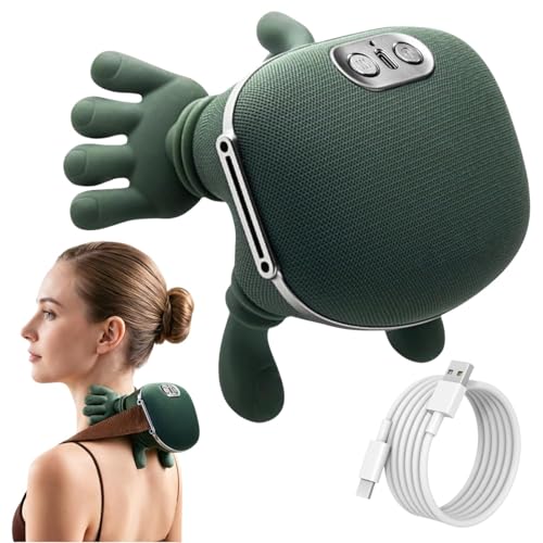 Image of Bionic Heated Massager, Wireless Portable Shiatsu Neck and Back Massager, Electric Deep Tissue 4D Kneading Massage, Simulated Human Hand Design for Pain Relief and Muscle Relax