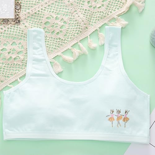 Girls Bras Cotton 9-17 Years Cotton Sports Bras for Girls Underwear for Girls Teen Strapless Bras for Girls Ages 12-14 Strapless Bras for Teens Preteen Bras Kids Bra 08# Green 11 Years2