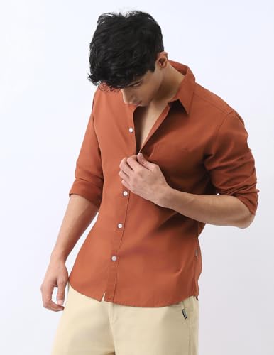 Image of Urbano Fashion Men's Cotton Full Sleeve Regular Fit Casual Solid Shirt
