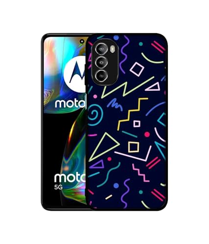 Image of Retro Abstract Design Premium 2D Printed Metal Back Case Cover for Motorola Moto G52 4G / Moto G82 5G