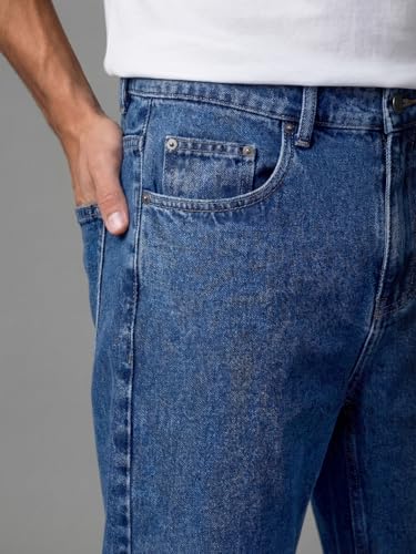 Image of Urbano Fashion Men's Relaxed Fit Washed Denim Jeans Non-Stretchable