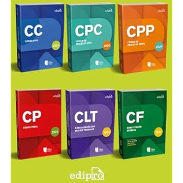 Capa do livro KIT COLEÇÃO LEGISLAÇÃO 2024 – Constituição Federal 2024 + CLT 2024 + Código Civil 2024 + Código de Processo Civil 2024 + Código Penal 2024 + Código de Processo Penal 2024
