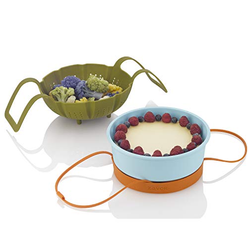Zavor Silicone Chef Set | Steamer Basket + Egg/Cooking Rack + Baking Dish for Pressure Cookers, Instant & Stock Pots | BPA-free, Non-scratch Pressure Cooker Accessories Collection (ZACMIAK22)