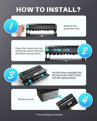 Trommel DR2400 (nur Trommeleinheit) für Brother DR 2400 Toner kompatibel mit Brother MFC-L2710DN MFC-L2730DW MFC-L2750D HL-L2310D HL-L2350DN HL-L2370DN HL-L2375DW DCP-L2510D DCP-L2530DW