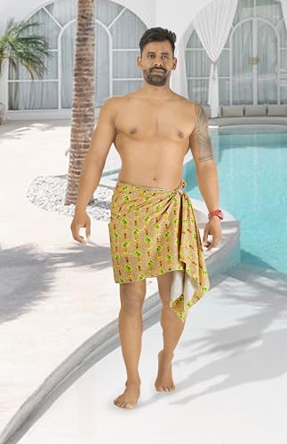 LA LEELA Men's Beach Cover Up Swimwear Sarong Wrap2