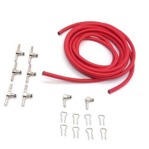 Red Fuel Injector Return Line Rail Kit for 2004.5–2010 Duramax LLY, LBZ & LMM Diesel - Image 5