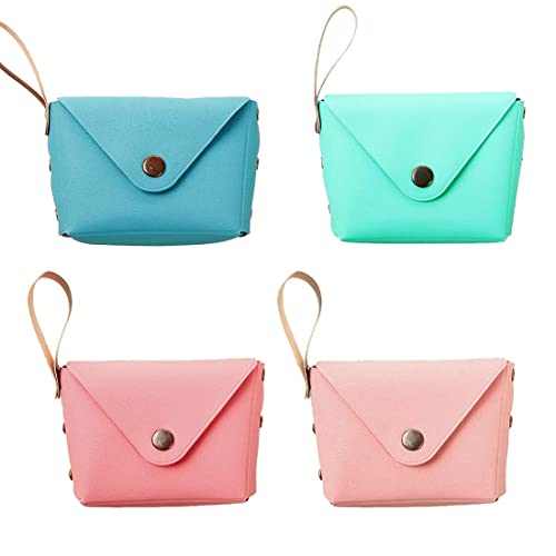 Fezf 4pcs monedero monedero pequeño monedero chica monedero chica monedero color macarrón Cover