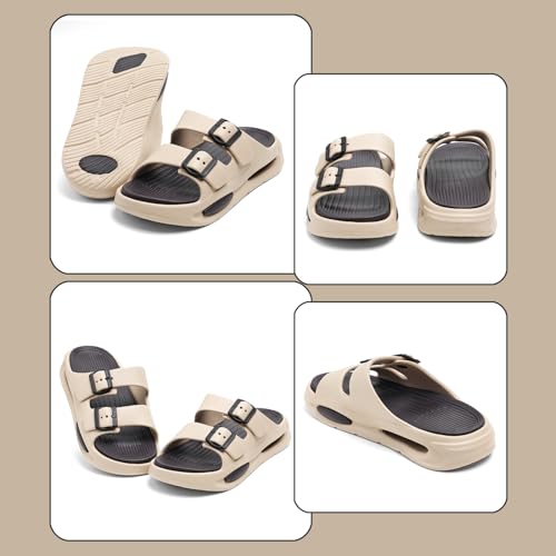 Image of DOCTOR HEALTH SUPER SOFT Men EVA Double Strap Sandals | Adjustable Buckle Comfort Slides | Lightweight Anti-Slip Casual Slippers for Indoor Outdoor Everyday Wear