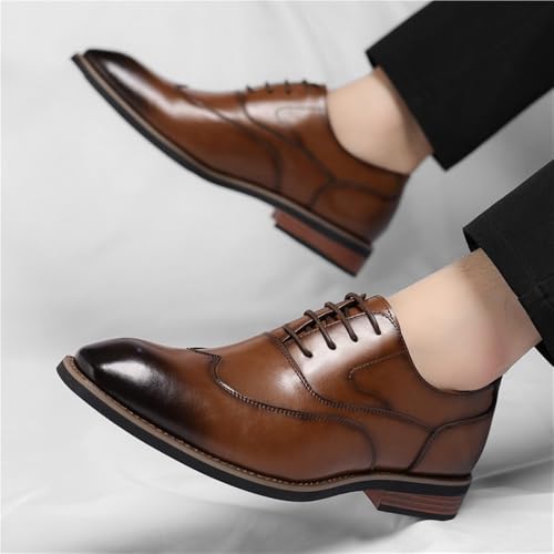 Men's Business Dress Shoes Pointed Toe Handmade Lace Up British Style Unique Design Leather Seasonal2