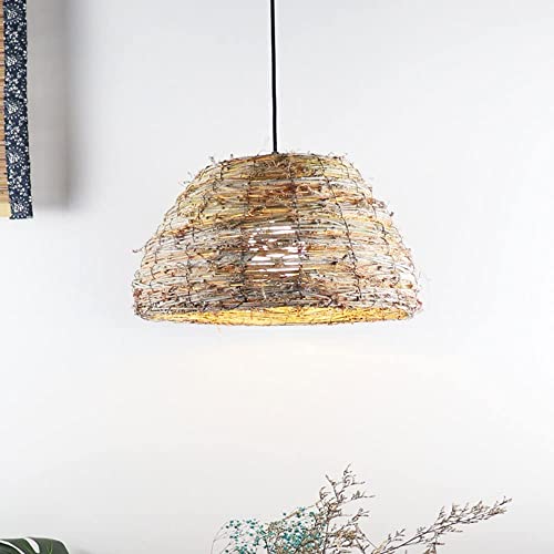 Panier de rotin pendentif clair pour suspension de plafond lumineuse - 6
