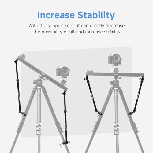 Image of Toprig Accsoon Camera Slider Support Arm (2 Pack) with C Clamps&Extendable Arms, Tripod stabilizer Support Rods, Aluminum Alloy Tripod Stability Arm for Motorized Camera Slider Stable Shooting-30inch