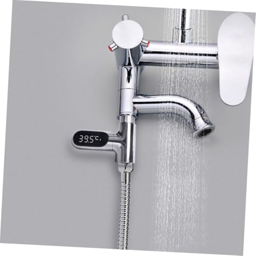 Thermomètre de douche LED rotatif argenté pour température de eau