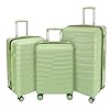Lightweight Luggage with Spinner Wheels & YKK Zipper, 3-Piece Suitcase ABS+PC Hardside Luggage Set with TSA Lock, Light Avocado Green (20+24+28 inch)