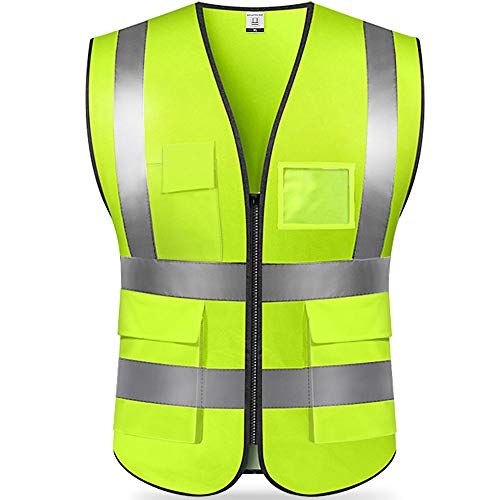 95Street Chaleco Reflectante de Alta Visibilidad, Chaleco Unisex para Seguridad y Vida Libre de Emergencia/Amarillo