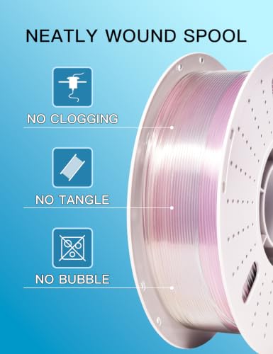 Image of PINBALL Clear PETG 3D Printer Filament 1.75mm ±0.02mm, Multicolor Transparent Rainbow Filament, Translucent PETG Filament, 1KG /2.2lbs
