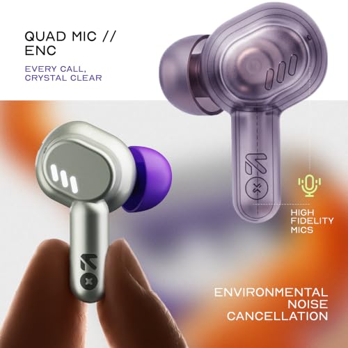 Image of GOBOULT Tenet Pro with ANC TWS Earbuds, 75H Playtime, Amp App Support, 32dB ANC, Quad Mic ENC, Dual Device Pairing, 13mm Driver Ear Buds, Bluetooth 6.0 Wireless Earbuds (Forest White)