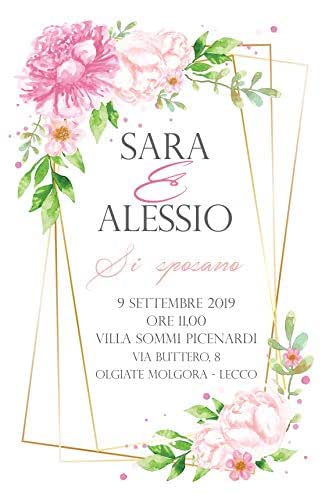 Partecipazioni Di Nozze Chic Con Fiori Rosa Di Struttura E Di Primavera Dell Acquerello Impianto Polverose Eucalipto Orchidea Della Image174097664