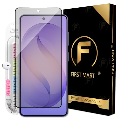 Image of FIRST MART Matte Anti-Glare Tempered Glass for Samsung Galaxy S26 With Installation Kit | Military-Grade Gaming Screen Protector & Cable Guard | Edge to Edge Coverage | Black