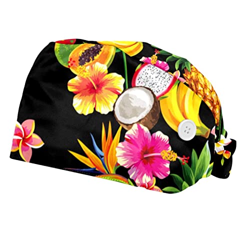 Chapeaux de travail fleur et fruits JDEZ : lot de 2 casquettes de travail respirantes