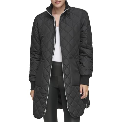 Amazon.com: Andrew Marc Women's Quilted Longline Jacket with Side
