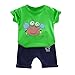 Baby Bekleidungsset,Baby Kleidung Set Sommer Babykleidung Kinder Jungen Mädchen Cartoon Baumwolle T-Shirt Tops + Shorts Schlafanzug Outfits Set (80, Grün 2)