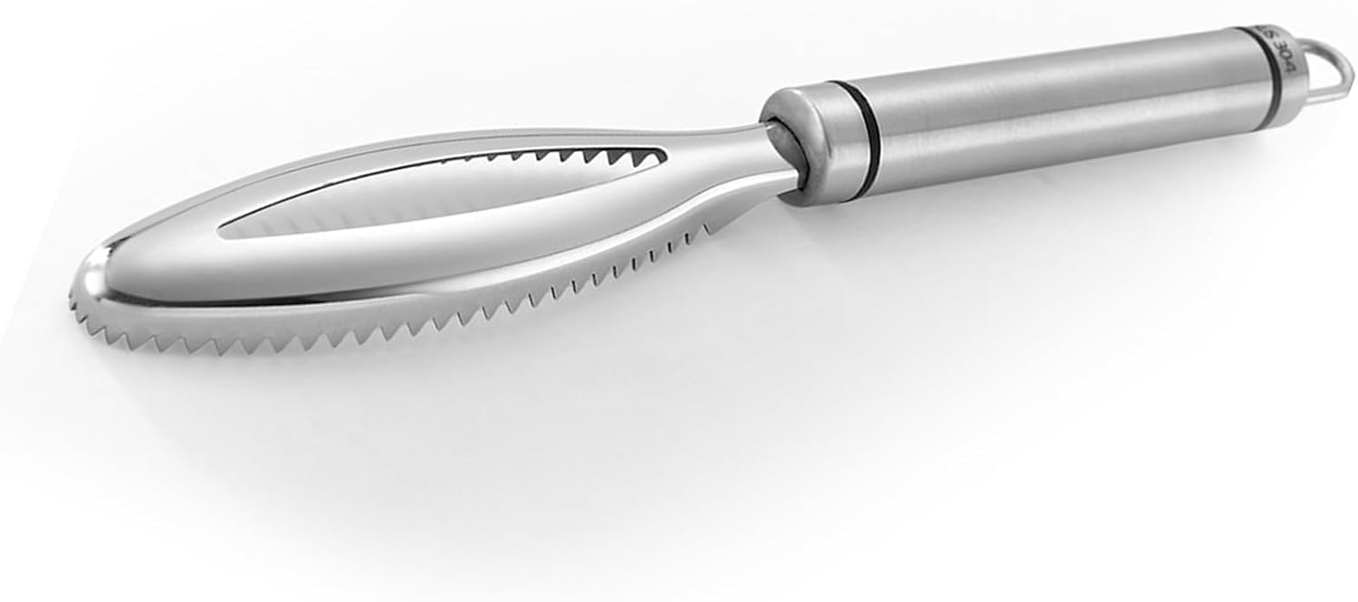 Nekuba Balık Pulu Çıkarıcı, Paslanmaz Çelik, Ergonomik Saplı, Profesyonel ve Özel Mutfak Kullanımı için