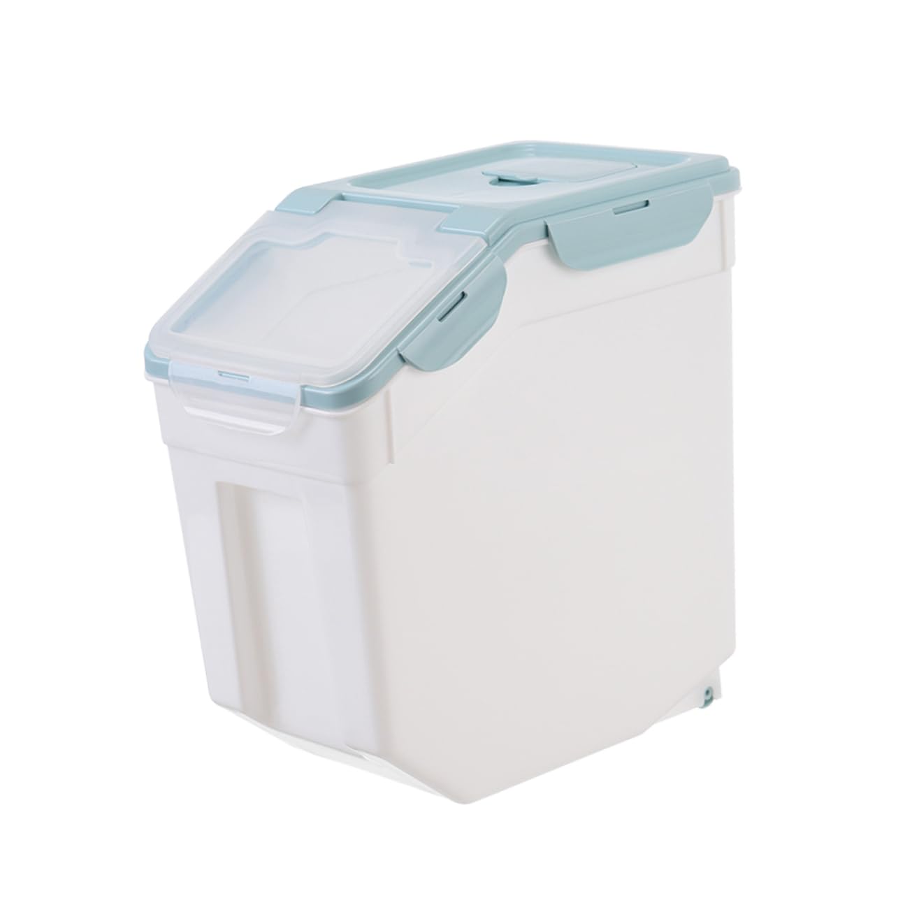 Yardwe Pet Food Storage Bin Moisture Dustproof Dry Food Container Nordic Blue for Dog Food Elegant Design Durable with Snap Tight Lid to Keep Food