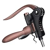 hotder Tire Bouchon à Levier en Alliage de Zinc Robuste avec poignées et poignées en Bronze Ouvre Bouteille de Vin Décapsuleur Lapin pour Bar Cuisine