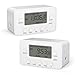 BN-LINK 7-Day Heavy Duty Digital Timer with Dual Outlet, LCD Display, 3-Prong Programmable Design, for Lights, Fans, Coffee Machine, Home, Office, Indoor Use, 125V 15A 1875W, 2 Pack