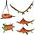 Hamster Hammock Rat Bird Parrot Hanging Warm Bed House Cage Nest Accessories Forest Pattern Cage Toy Leaf Hanging Tunnel and Swing for Sugar Glider Squirrel Hamster Playing Sleeping Pack of 5