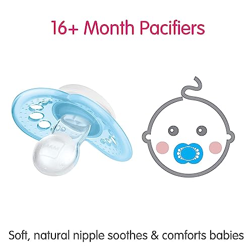 Image of MAM Original Pacifier, 16+ Months, 6 Pieces, Nipple Shape Helps Promote Healthy Oral Development, Unisex Value Pack