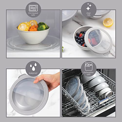 Cook With Color Mixing Bowls Set With Tpr Lids - 12 Piece Plastic Nesting Bowls Set Includes 6 Prep Bowls And 6 Lids, Microwave Safe thumb #4